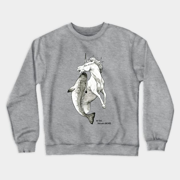 Birth of Unicorns- Text Crewneck Sweatshirt by charamath